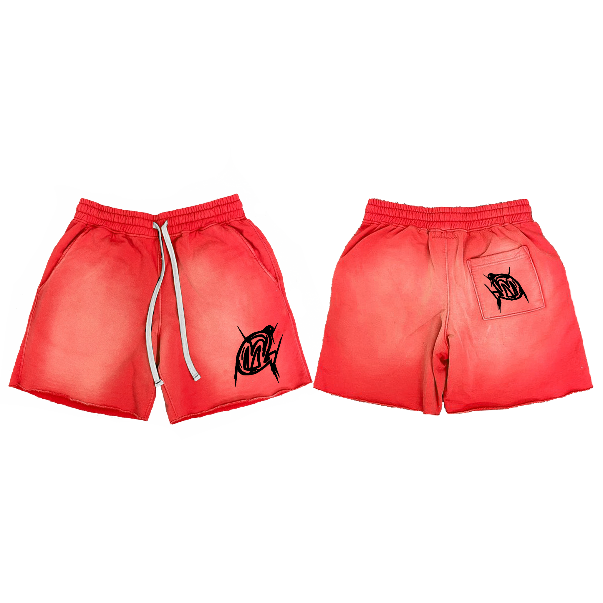 Red Worked Shorts